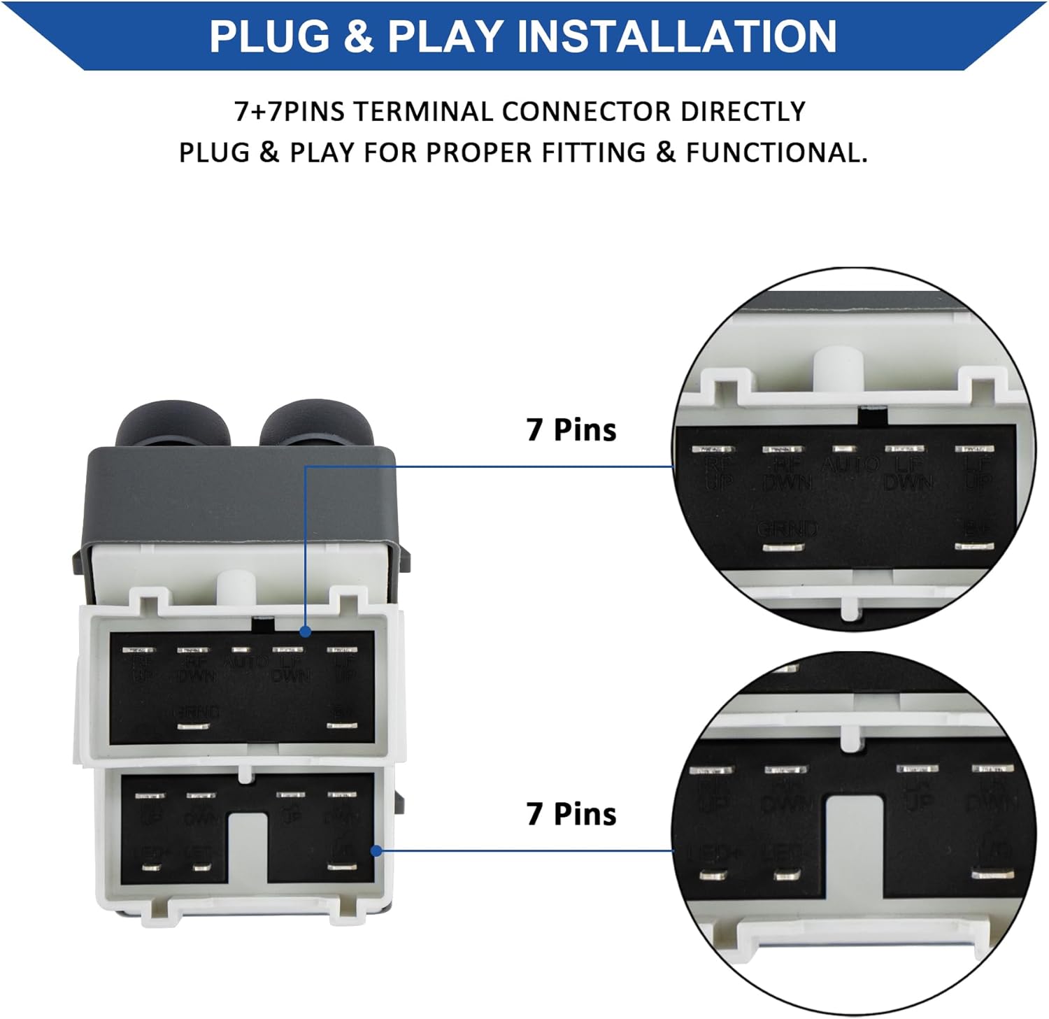 Obaee Master Power Window Switch Compatible with 1999-2001 Ford F250/F350 Super Duty, Expedition, Excursion, 1999-2002 Lincoln Navigator, Blackwood, Replaces XL1Z14529BA