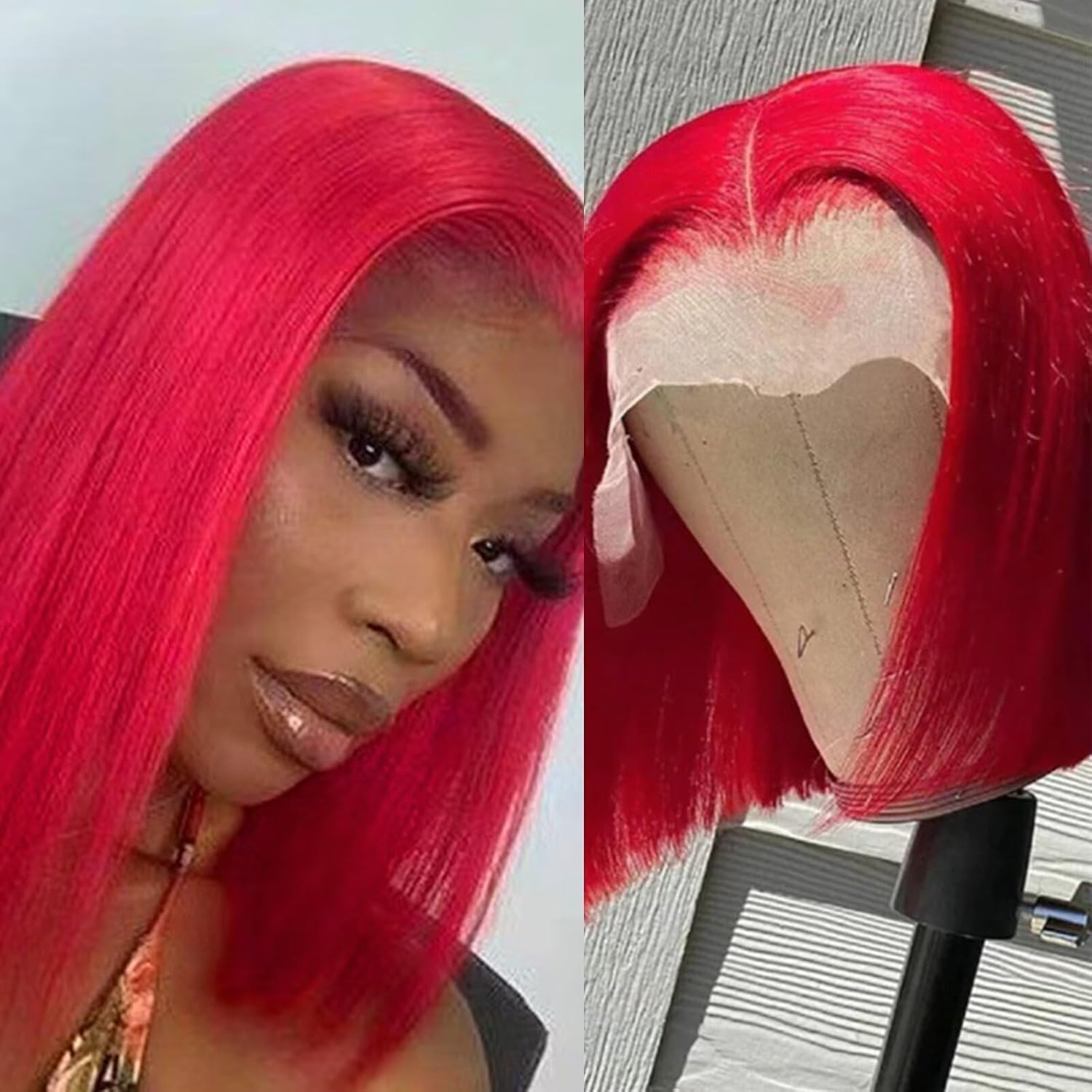 RONGDUOYI Teal Green Bob Hair Short Straight Green Bob Synthetic Wig Lace Front Fiber Hair Shoulder Length Emerald Green Color Middle Part Lace Frontal Wig for Women Daliy Party Used