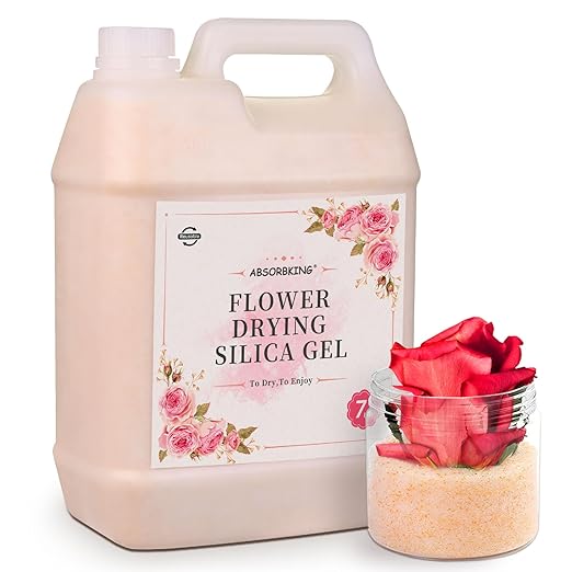 Silica Gel Flower Drying – 7 LBS Flower Drying Silica by Reusable, Color Indicating Silica Gel Beads for Drying Flowers, Silica Sand Flower Drying for Wedding Decoration, Resin Mold, Graduation
