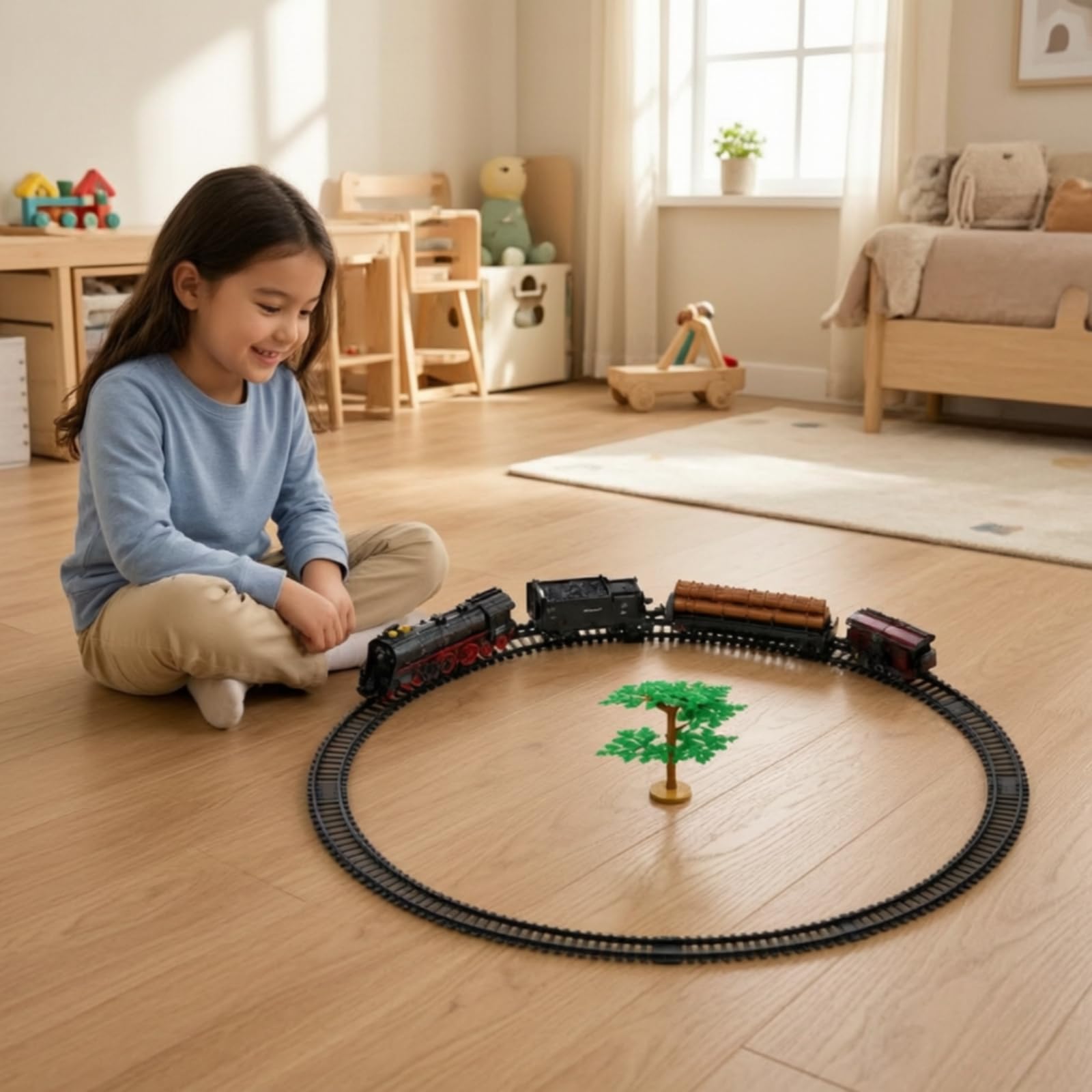 Trenino a Vapore con Binari Facile da Montare Motrice a Vapore con e Binari Durevole per Collezisti, Esposizione Hobby