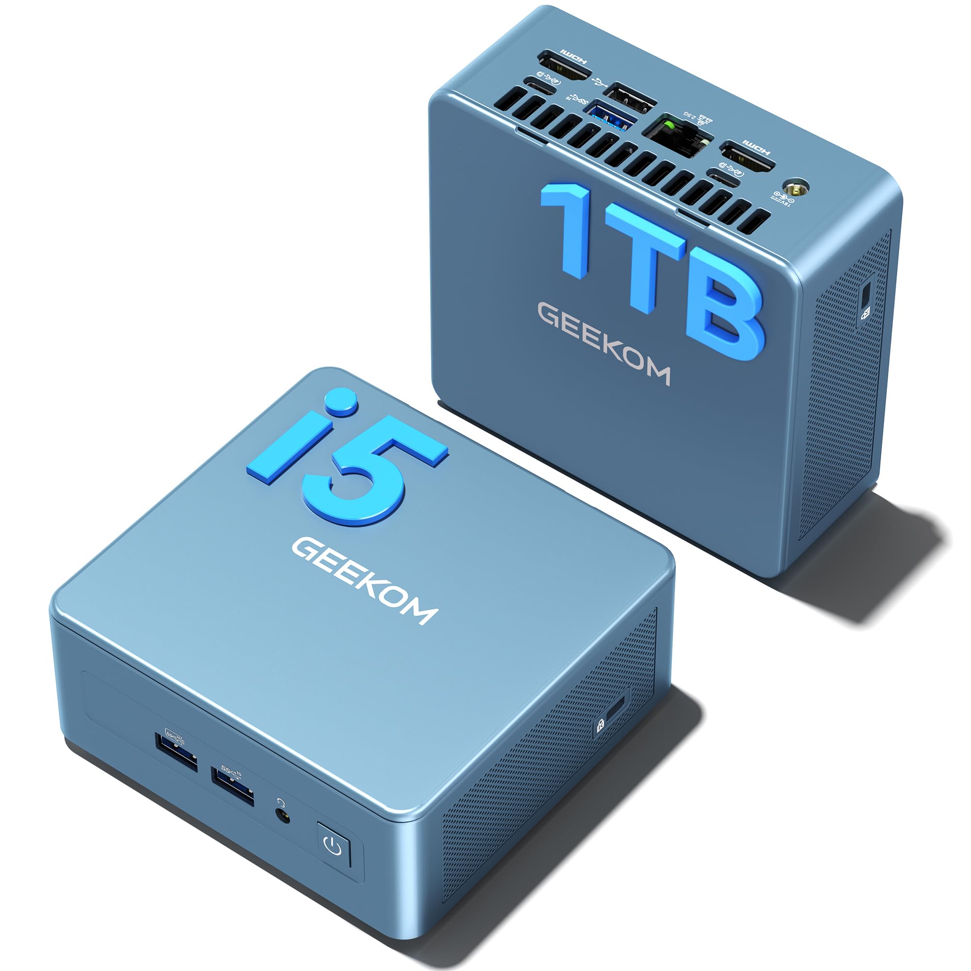 GEEKOM IT13 Mini PC mit Intel i5-13600H[3-Jahren-Garantie], 1 TB SSD &16 GB RAM(max. 4TB + 96GB), Windows 11 Pro, 2X USB 4.0 | 8K 120Hz | SD-Kartensteckplatz, für Business/Büro