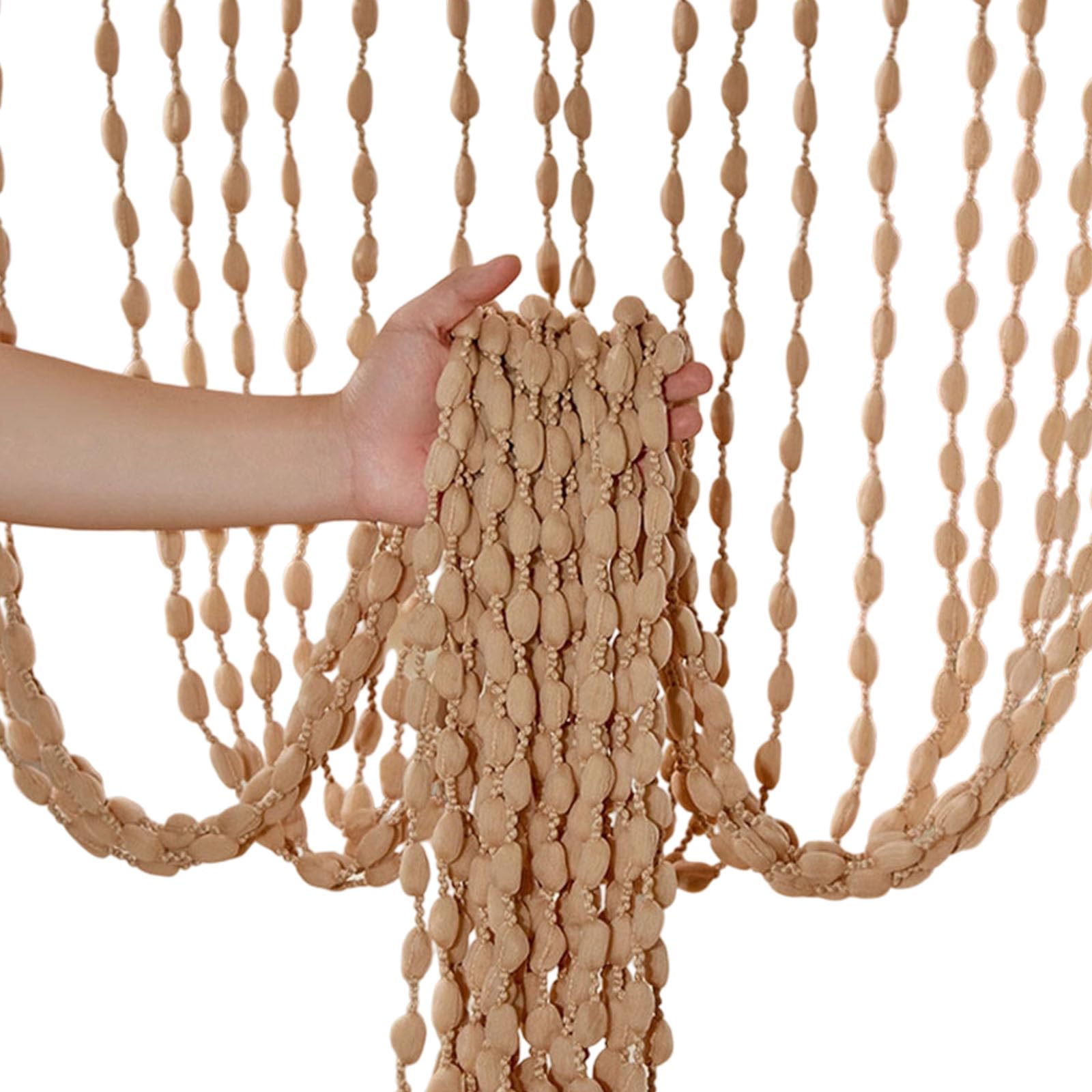 Msioytog Decorative Polyester Beaded Fringes Tassels Door Curtain for Banquets Hall Ceremony Backdrops Quick Installation Design Adjustable Length Tassels Curtain