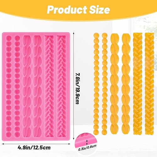 Miniatura 2 de Beasea Molde de silicona para decoración de pasteles, molde de corteza de pastel para fondant de encaje de perlas, herramientas de horneado de