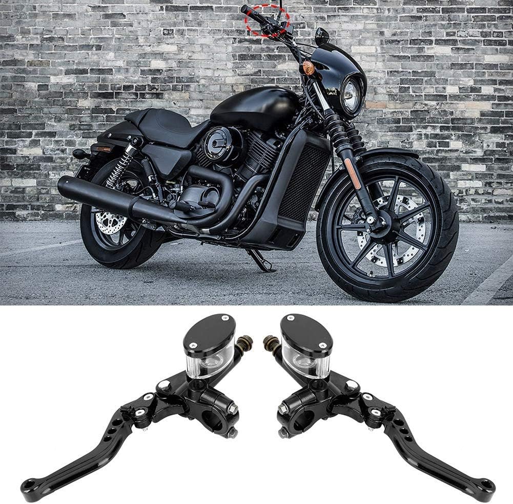 Acouto 7/8in Motorcycle Hydraulic Master Cylinder Clutch Lever 1 Pair 22mm Motorcycle Dual Hydraulic Brake Clutch Master Cylinder Reservoir Lever Aluminum Alloy Black