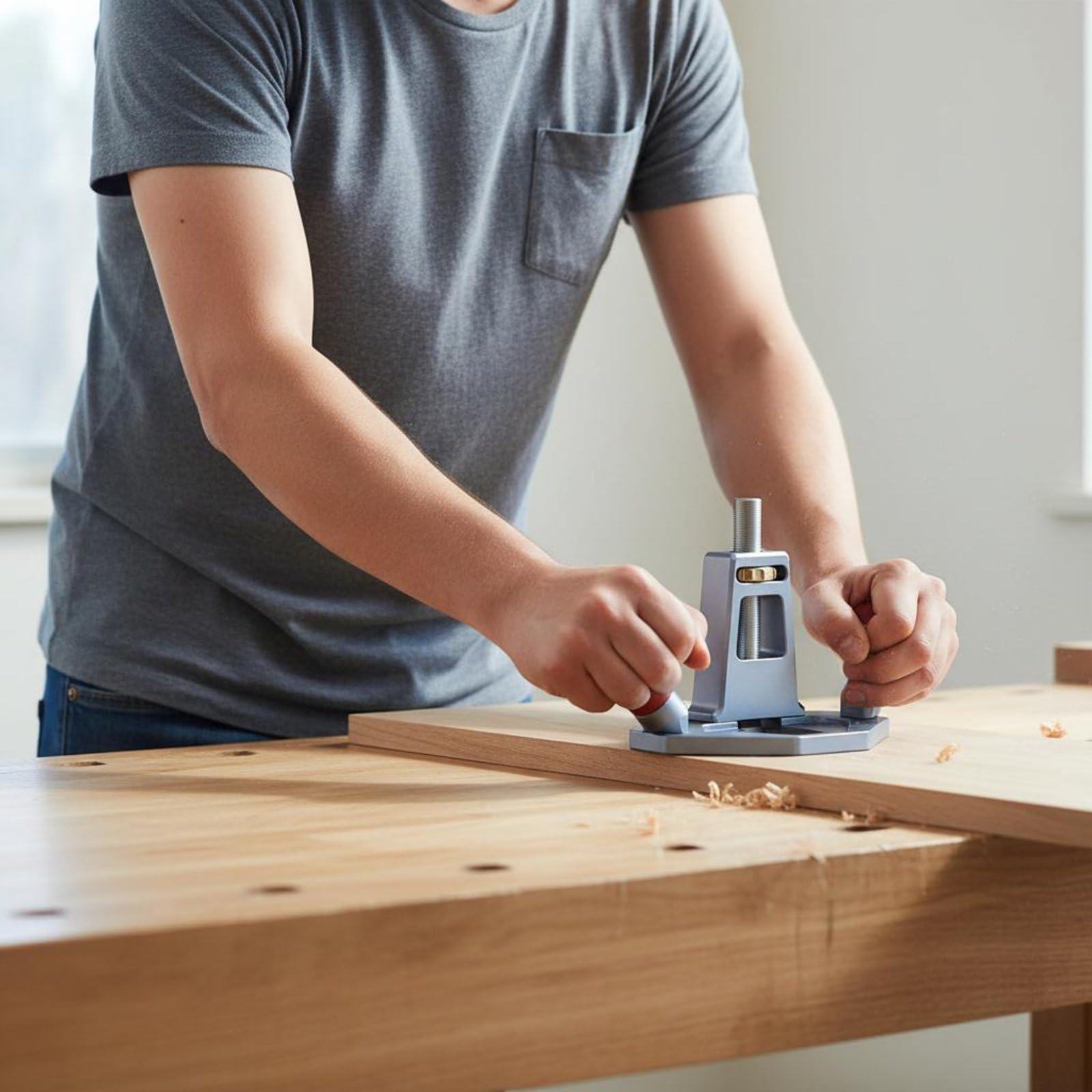Cepillo Fondo Plano Ajuste Mango Cómodo para Aficionados Al Bricolaje, Negro Y Rojo