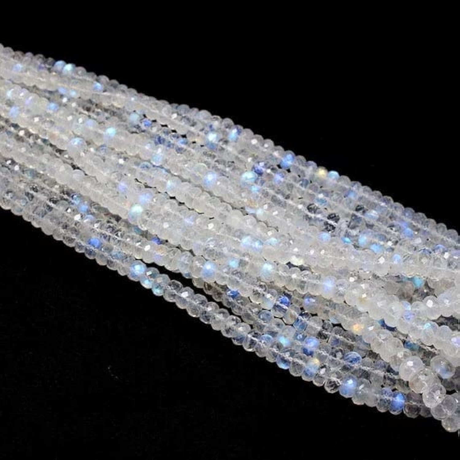 Pierre de lune arc-en-ciel perles rondelles 6-8mm en fil de 16 pouces pour création bijoux