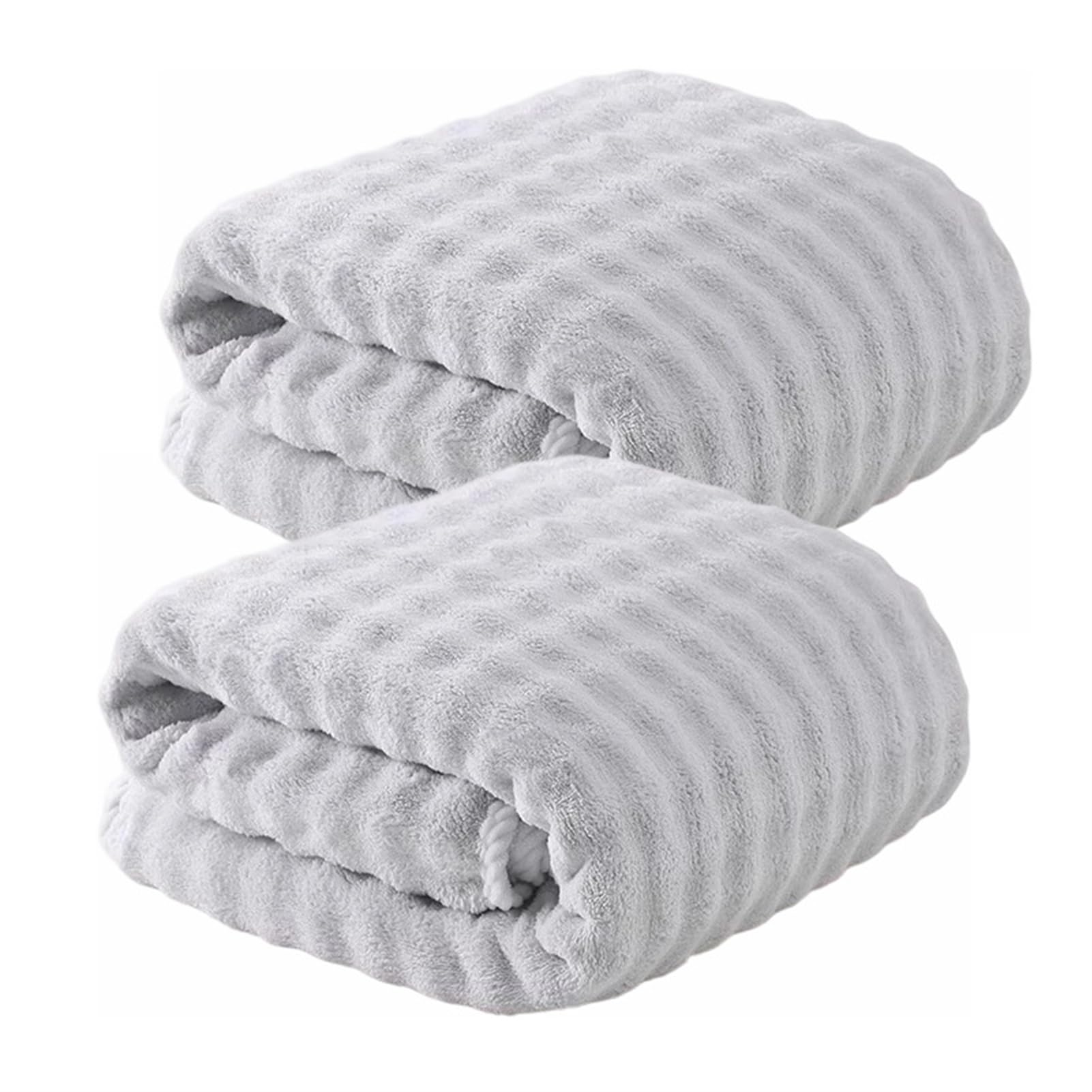 2 Pezzi Asciugamani da Bagno In Microfibra 90 x 170 cm Ad Asciugatura Rapida, Altamente Assorbenti, Morbidi per Palestra, Spa, Grigio