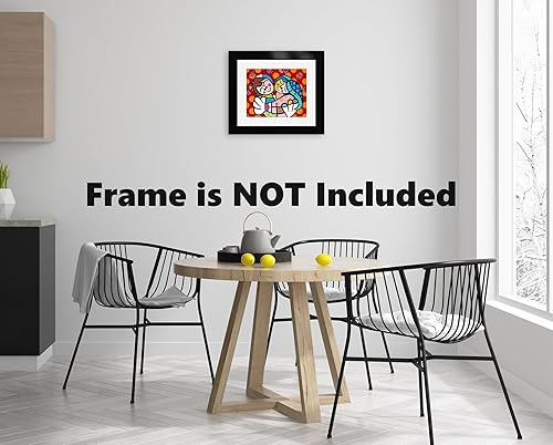 Miniatura 3 de BRITTO Póster de arte de pared con diseño de "Embrace", 8 x 10 pulgadas, decoración moderna de la casa, firmado digitalmente por el icónico artista