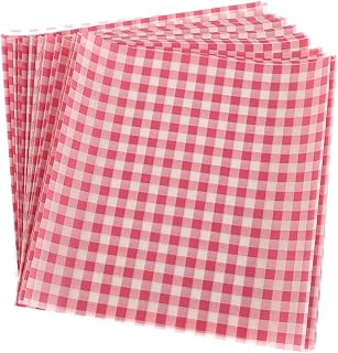 Wax Paper Sheets For Food 500pcs Food Waxed Paper Oil-Proof Bread Sandwich Burger Fries Kitchen Baking Tool Packaging Decor(Pink)