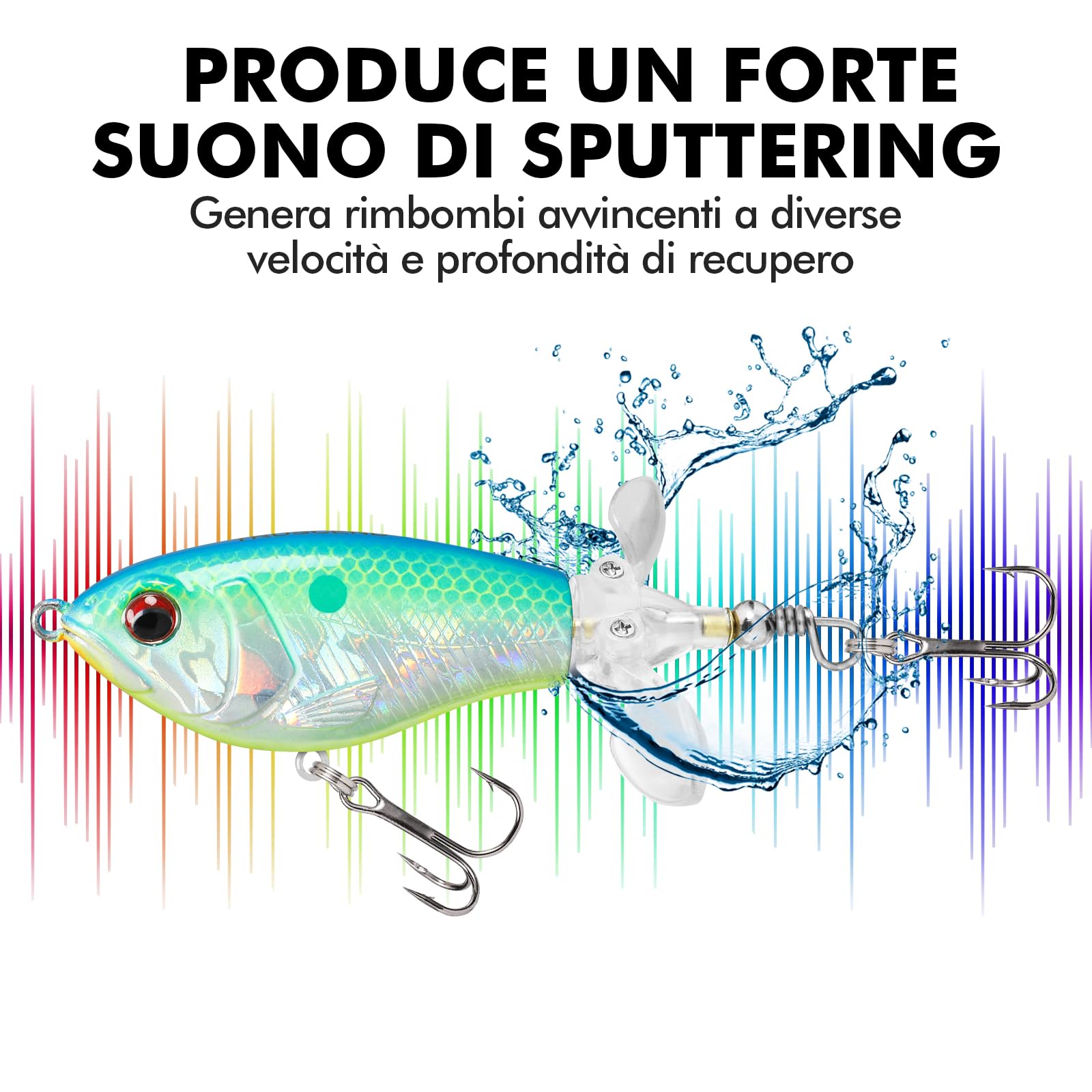 TRUSCEND Esche da Pesca in Superficie con ami BKK, Esca Plopper per Acqua Dolce o Salata, Esche Galleggianti per persici pesci gatto e lucci, Esche per la Pesca al Black Bass, Regali di pesca per uomo