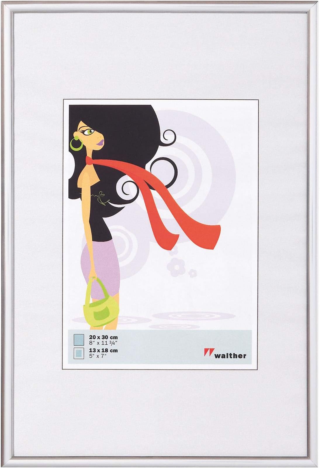 walther Design Picture Frame Silver 42 x 59,4 cm (DIN A2) New Lifestyle Plastic Frame KV426S