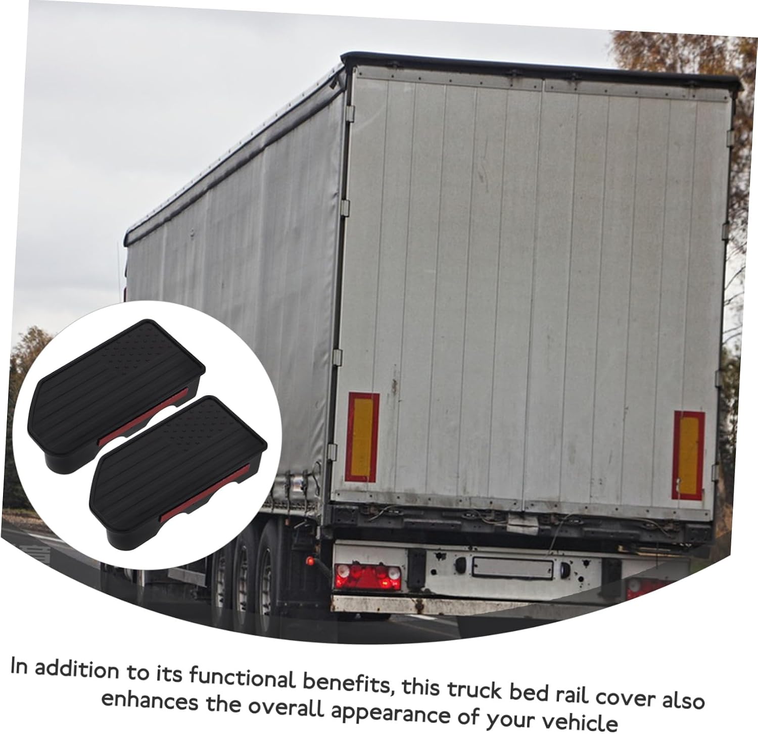 Zerodeko 1pair Truck Bed Rail Caps Easy Install Stake Pocket Covers for Protects Cargo Appearance Truck Bed Accessories