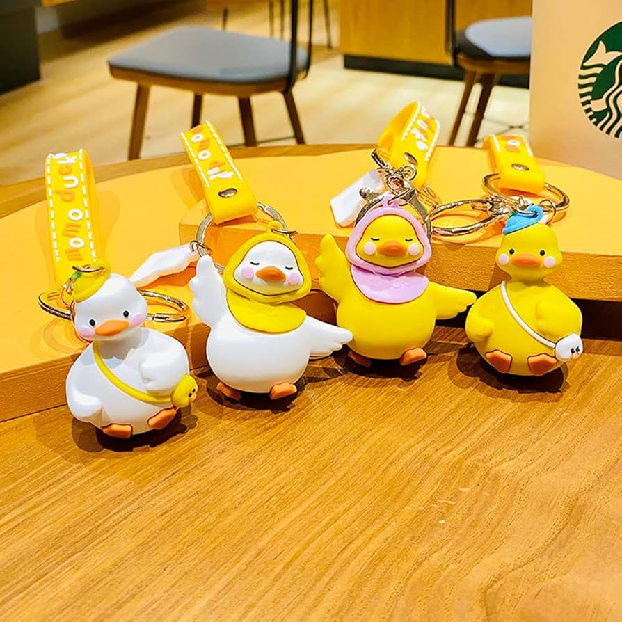 Amazon.co.jp: アヒルのキーホルダー、クリエイティブなかわいいアヒル