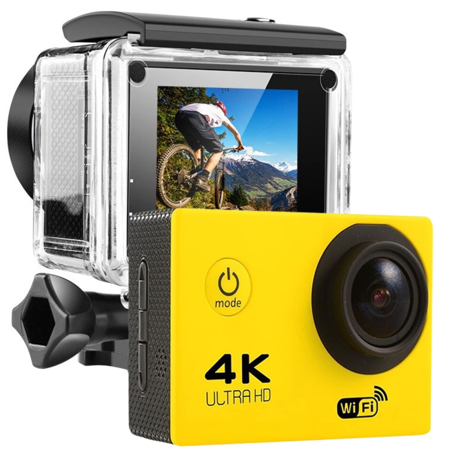 TechKing (SPECIAL DEAL with 15 YEARS WARRANTY 4K Action Camera 30fps for Vlogging with Anti Shake Touch Screen Waterproof Sports Camera with Accessories Kit- YELLOW-picture-32