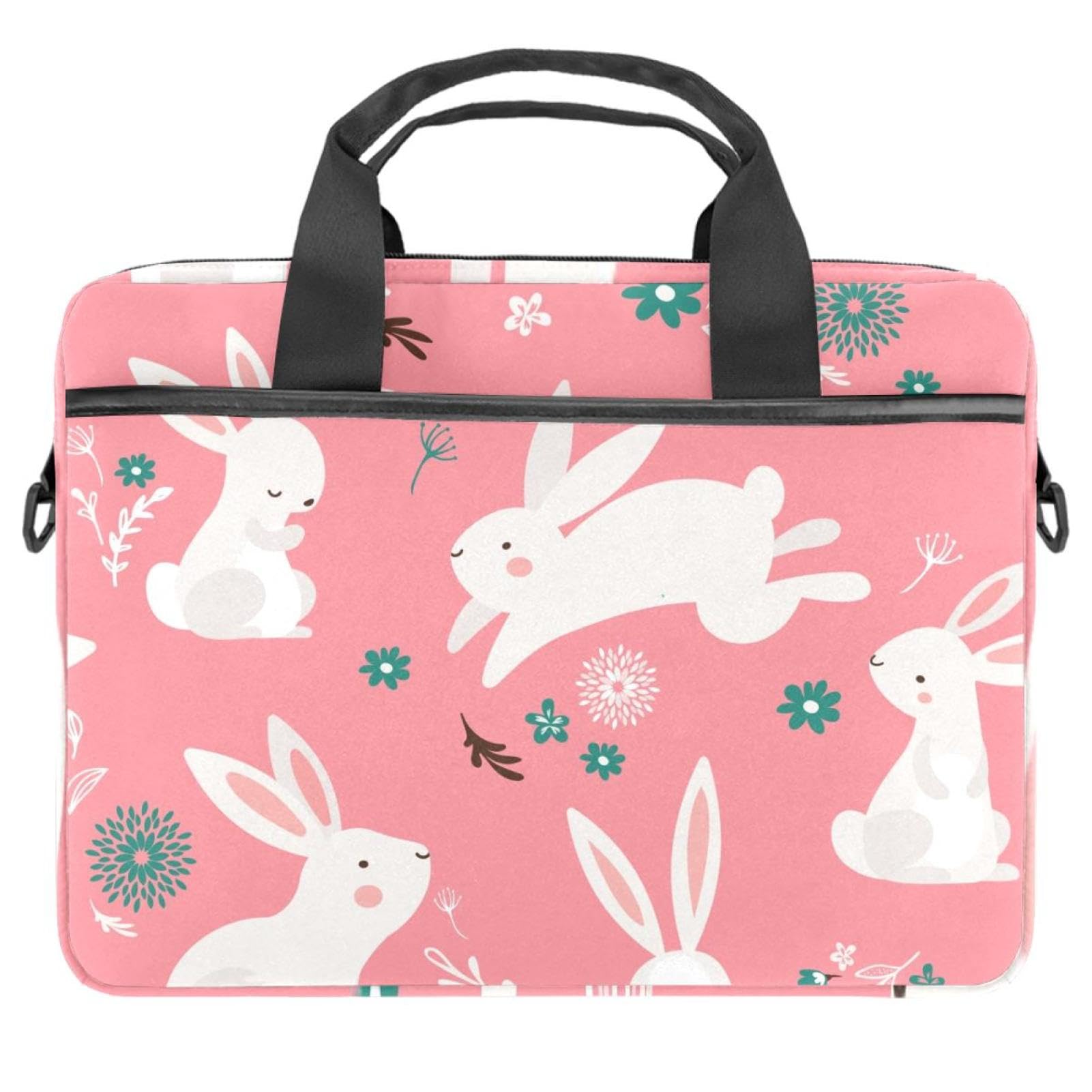 Maletín bandolera para laptop contra arañazos Happy Easter Bunny multicolor 14.5" 8