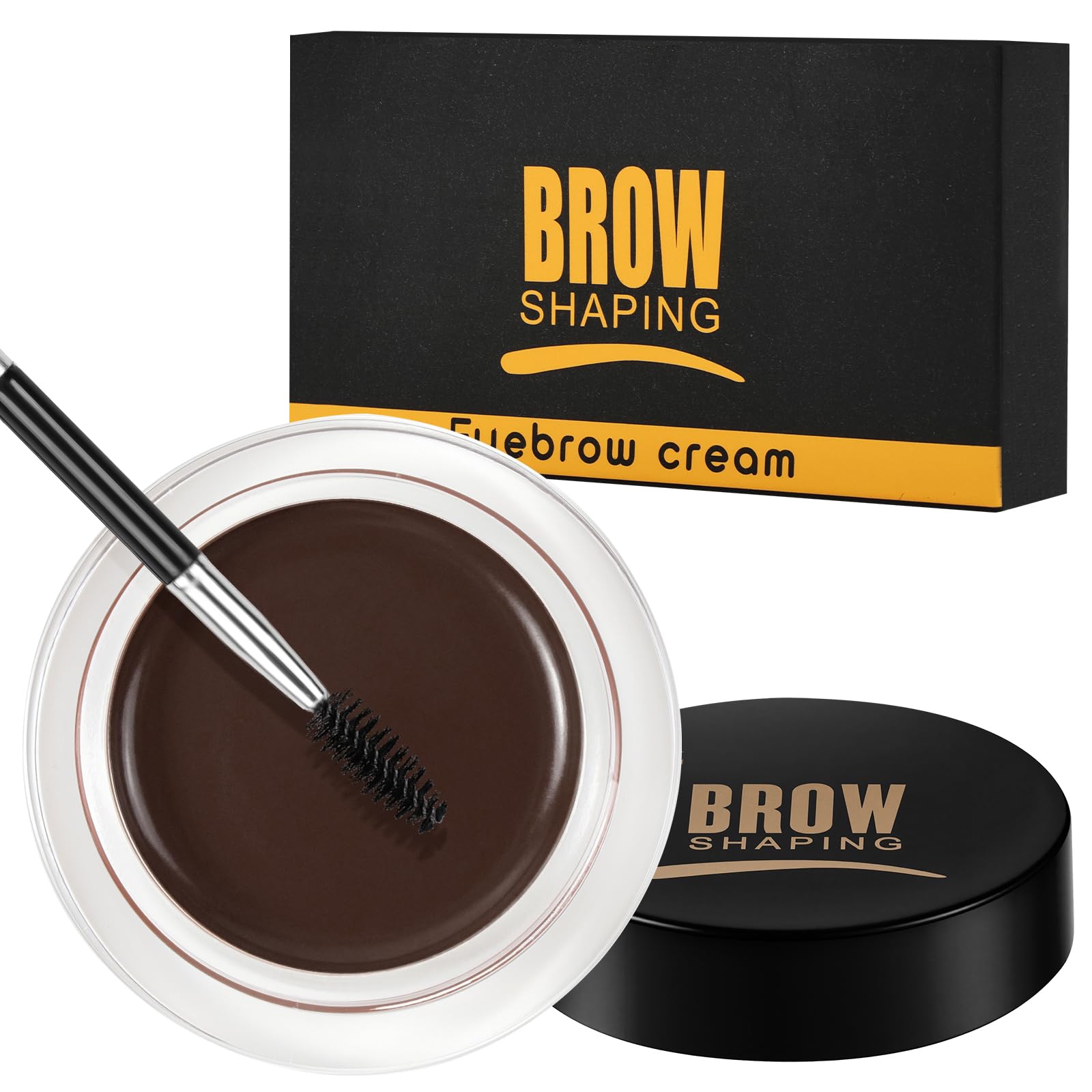 LOPHE Gel Fijadora de Cejas, Crema de Cejas 4,5g, Pomada de Ceja de Larga Duración con Cepillo, Eyebrow Gel para Maquillaje con Efecto Laminado Instantáneo,Pegamento de Ceja Sin Residuos Marrón Oscuro