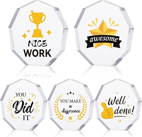 Janmercy 10 trofeos acrílicos de agradecimiento para adultos y niños