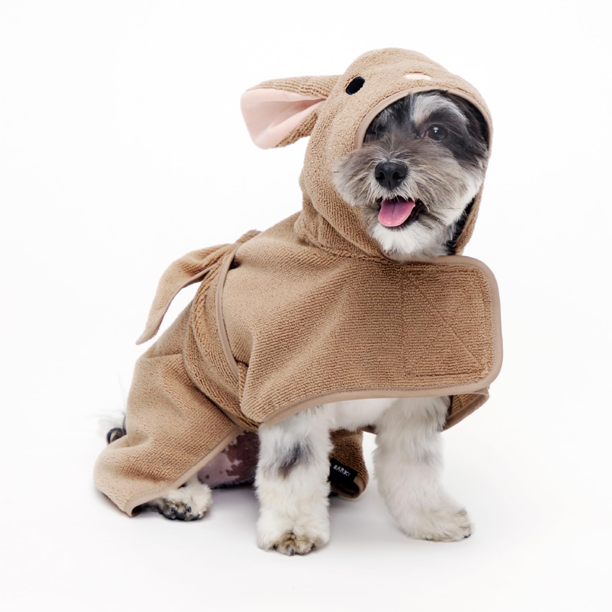 Barkbox Dog Bathrobe Fast Drying with Hook and Loop Closure & Wrap Tie Snuggle, Cute Dogs Clothes, Easy to Clean, Machine Washable, Dog Coats and