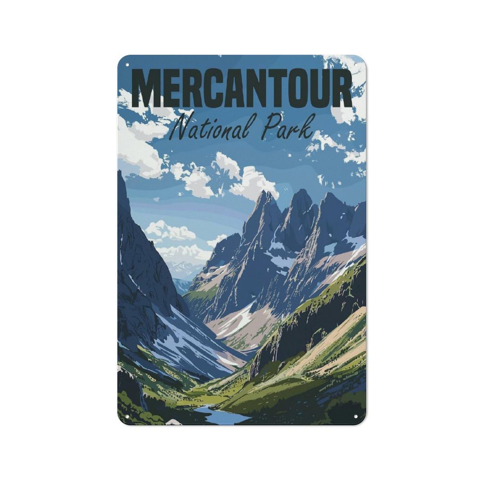 Junmoney Mercantour National Park Vintage Tin Sign 30X20cm Featuring Porch Wall Decor For Patio Bar, Workshop, Shed Or Kitchen