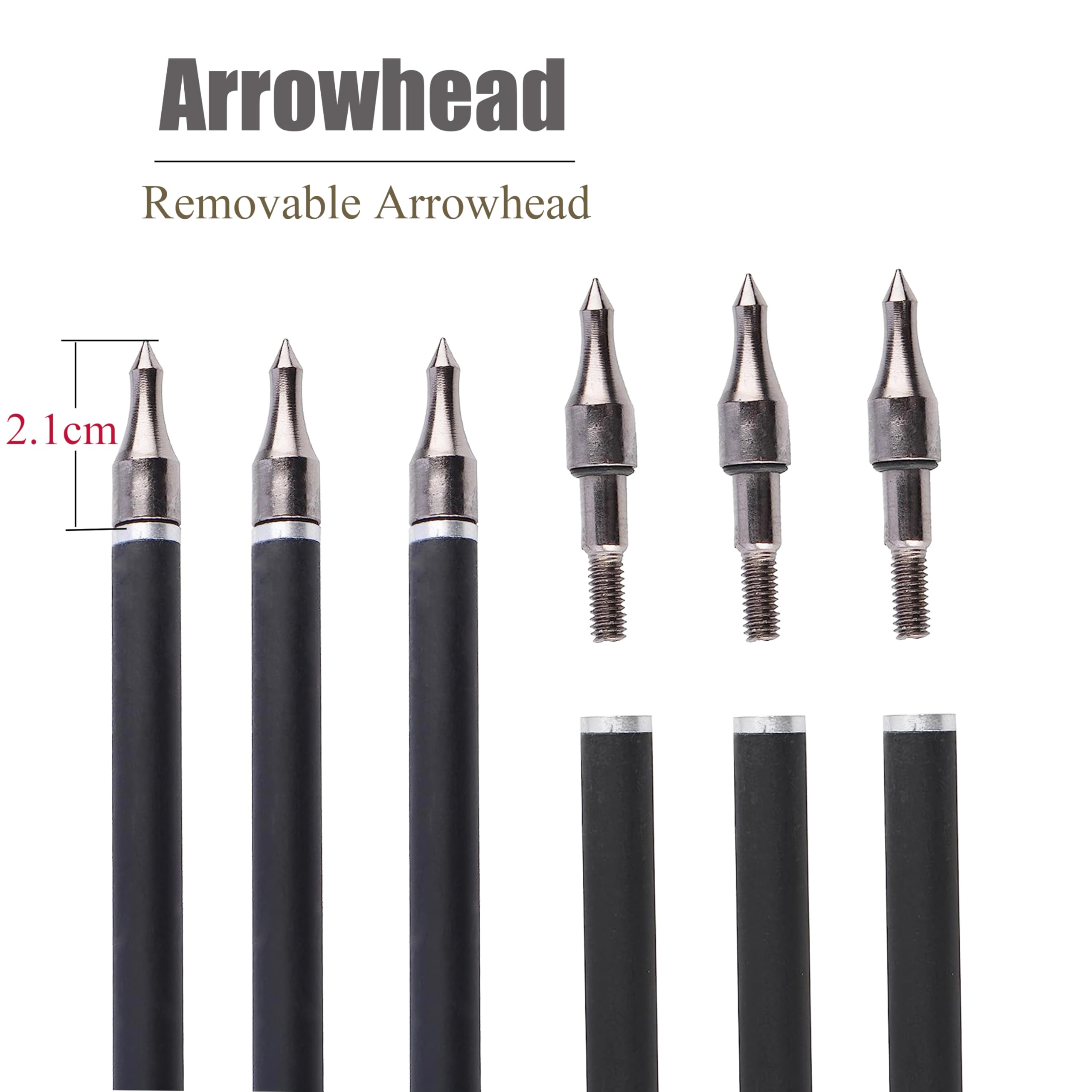 AMEYXGS 12 Stück Carbonpfeile Kohlenstoff Pfeile für Bogenschießen 30 Zoll Zielpfeile Spine 500 Bogenpfeile Jagd Pfeile mit Ersetzen Pfeilspitzen für Recurvebogen Compoundbogen Langbogen