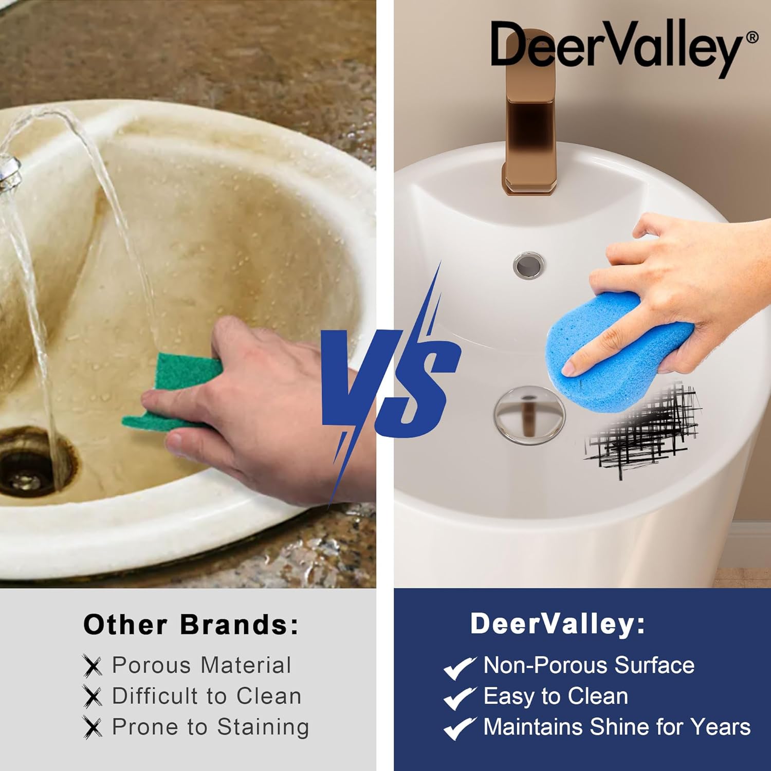 DeerValley 15" X 15" Circular Basin Pedestal Sink, Apex White Ceramic Pedestal Bathroom Sink with Overflow and Pre-Drilled, Modern Bath Porcelain Pedestal Sink Combo, DV-1P527