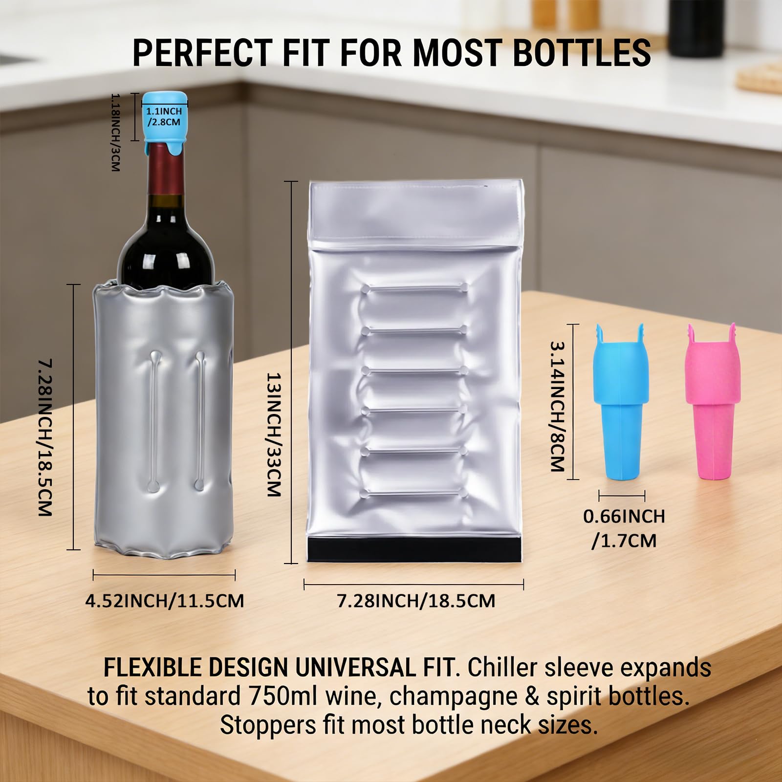 Wine Bottle Cooler Sleeve, Reusable Ice Wine Chiller for 750ml Bottles, Flexible Gel Ice Pack, Keep Wine Cold for Travel, Picnic Party — Amazon image 6