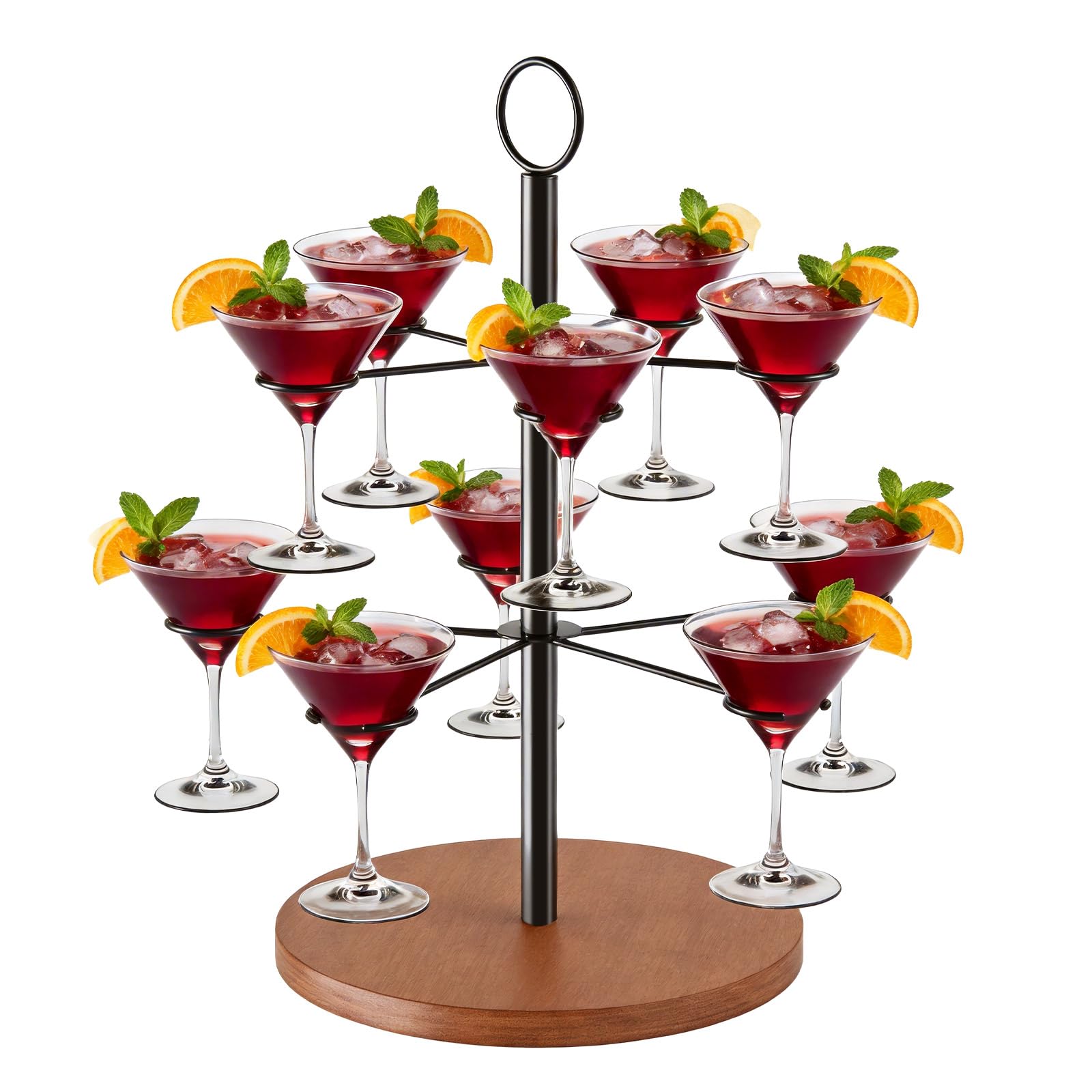 CLOPAE Torre di bevande rimovibili, torre di champagne, 2 ripiani, 10 bicchieri di Aperol Tower, cocktail Tree Stand per feste, matrimoni, pub, feste di famiglia