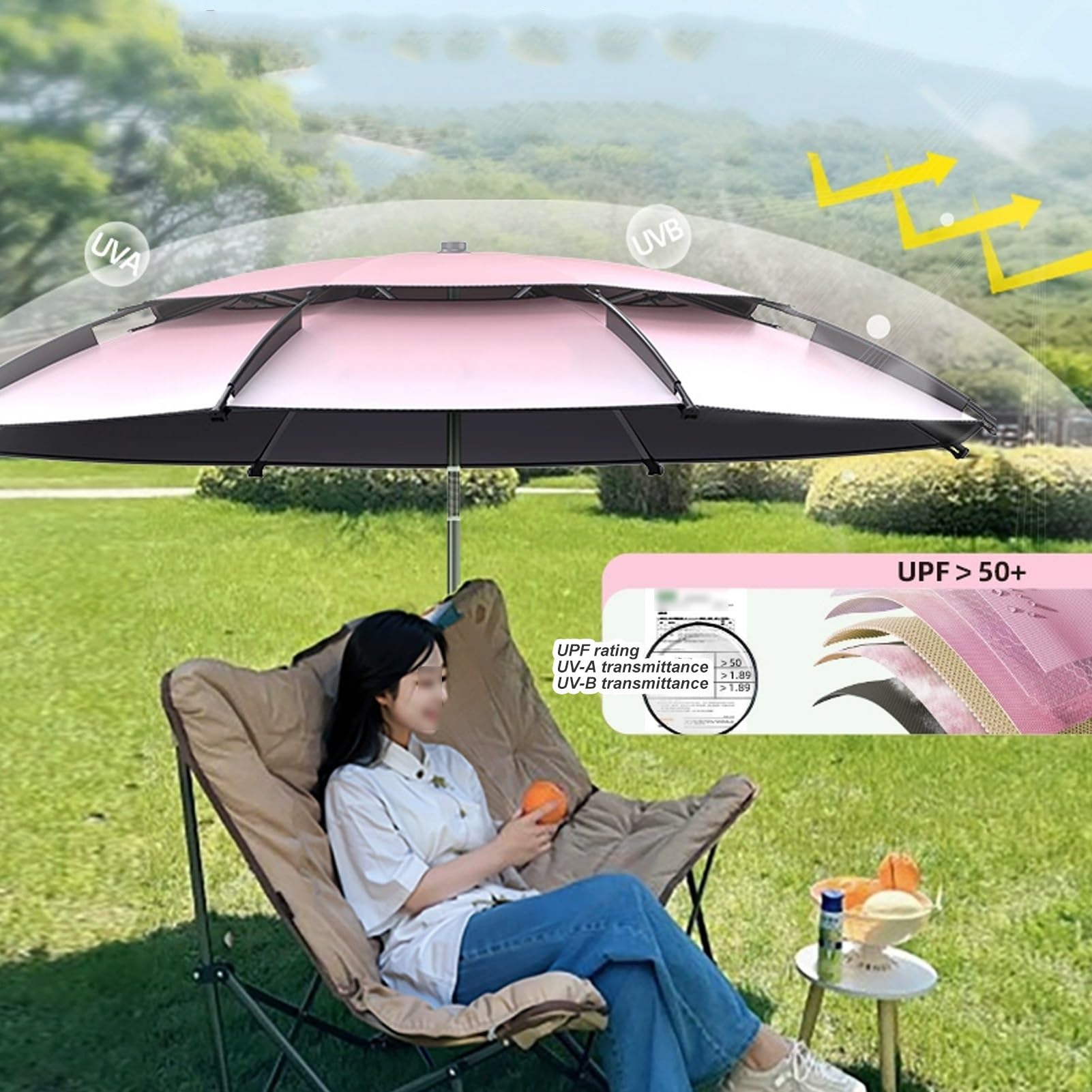 Parasol ogrodowy Cantilever, wiatroszczelny parasol plażowy z odchylanym aluminiowym drążkiem