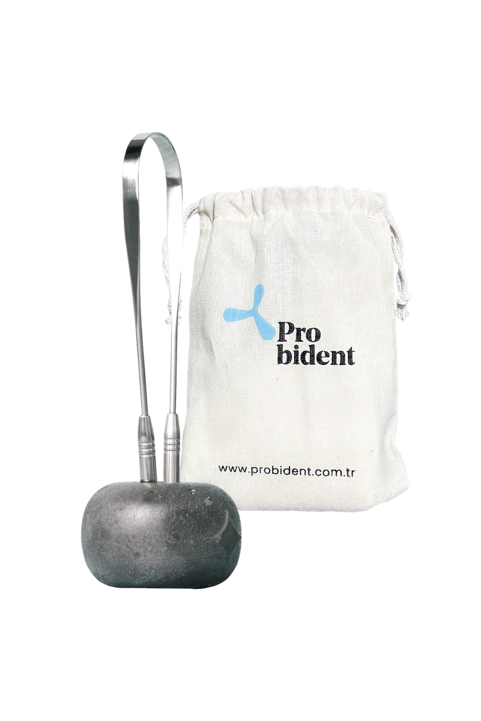 Probident Dil Temizleme Aparatı/Dil Sıyırıcı Kese + Stand Hediyeli Full 304 Surgical Stainless Steel