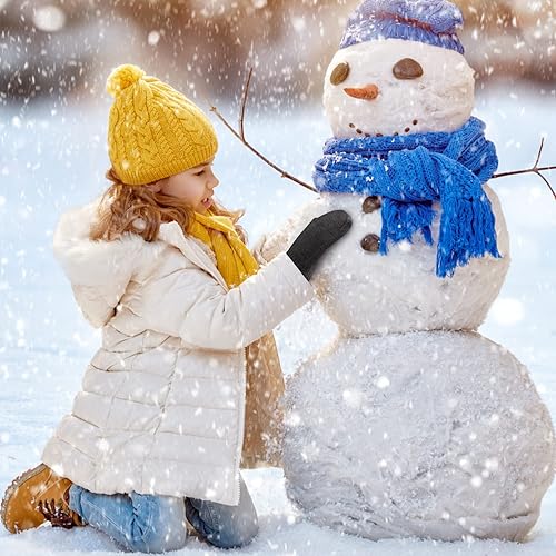 Miniatura 6 de ONESING 5 pares de mitones negros para bebés, guantes cálidos para recién nacidos, guantes de invierno para bebés y niñas