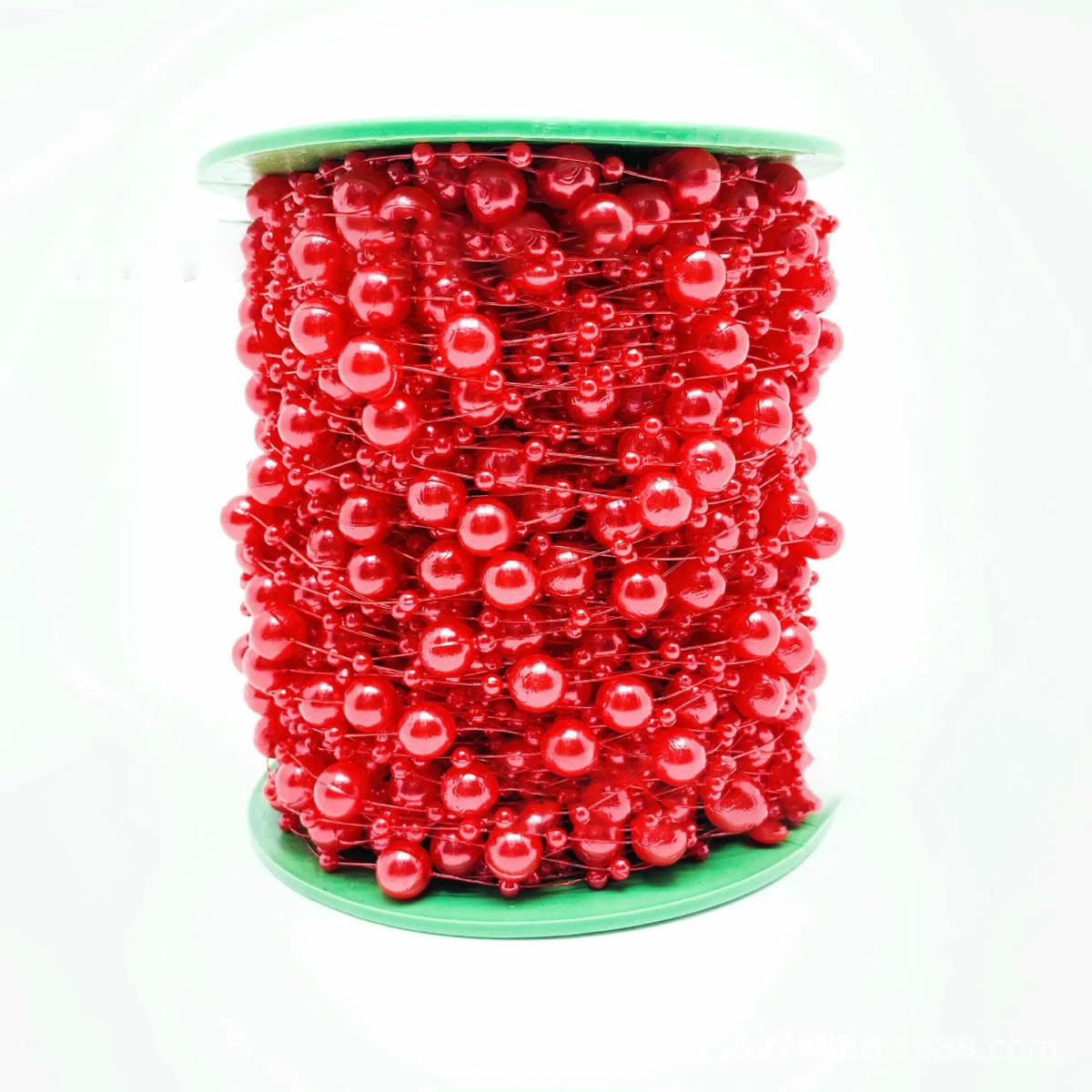 Girlanda z koralików, łańcuch, wstążka, Sztuczne perły koralikowe na wesele, dekoracje DIY, wielokolorowe, różne rozmiary(Red,100 METER)
