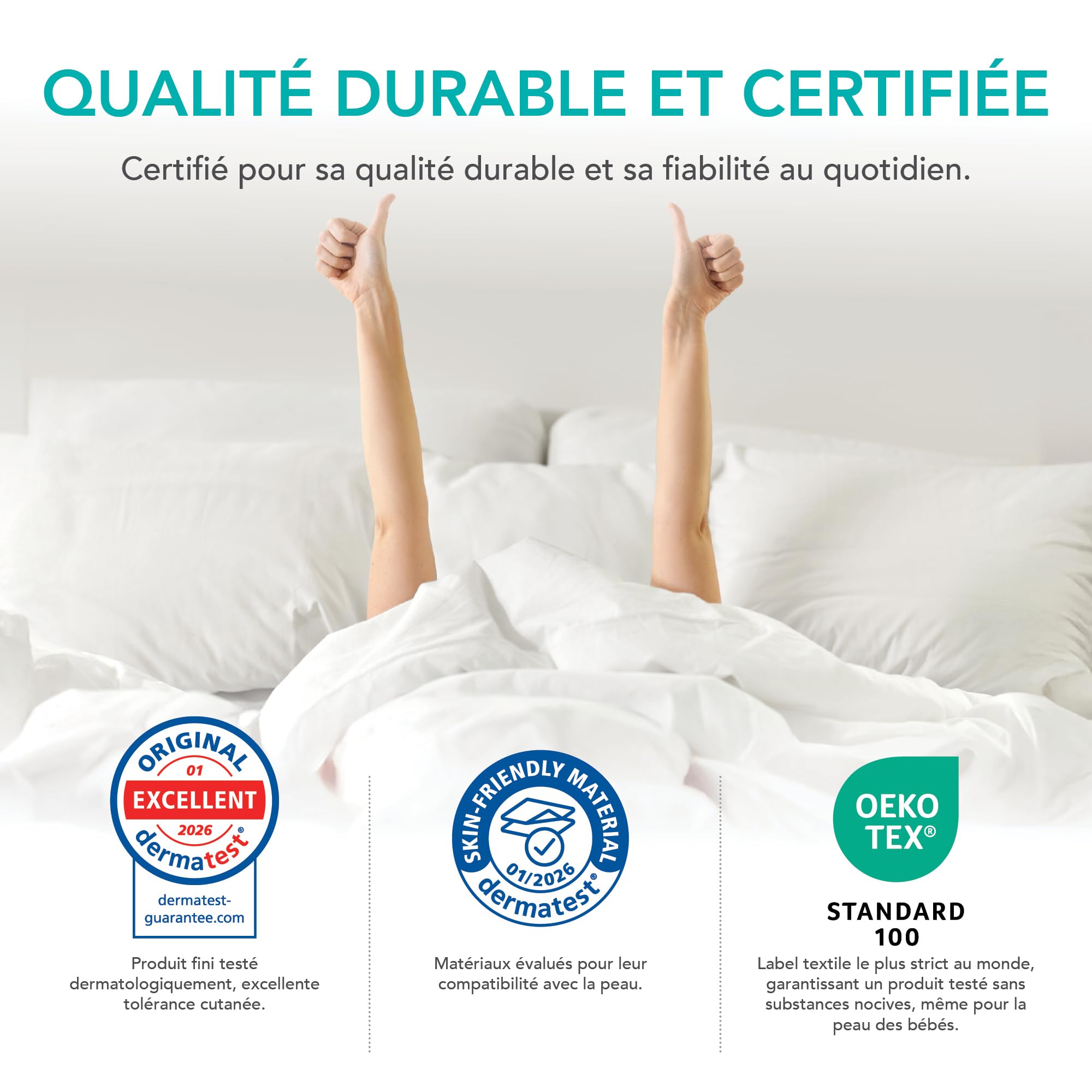 Ôhm 2X Alèse Lavable Incontinence 90x160 cm – Protège Matelas Imperméable Haute Absorption pour Fuites Urinaires, Protection Lit Nuit & Quotidien Adulte, Oeko-TEX