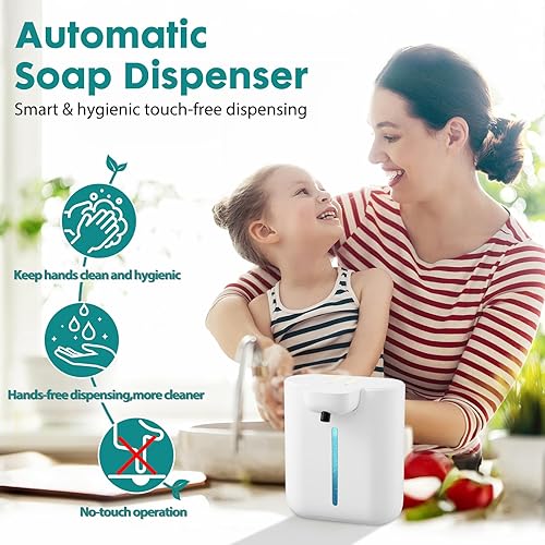 Miniatura 3 de Dispensador automático de jabón, dispensador de jabón de manos espumoso sin contacto de gran capacidad de 17 oz16.9 fl oz con 4 ajustes de espuma,