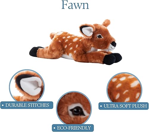 Miniatura 6 de The Petting Zoo Fawn - Animal de peluche, regalos para niños, animales salvajes del zoológico Onez, juguete de peluche de cervatillo de 17 pulgadas