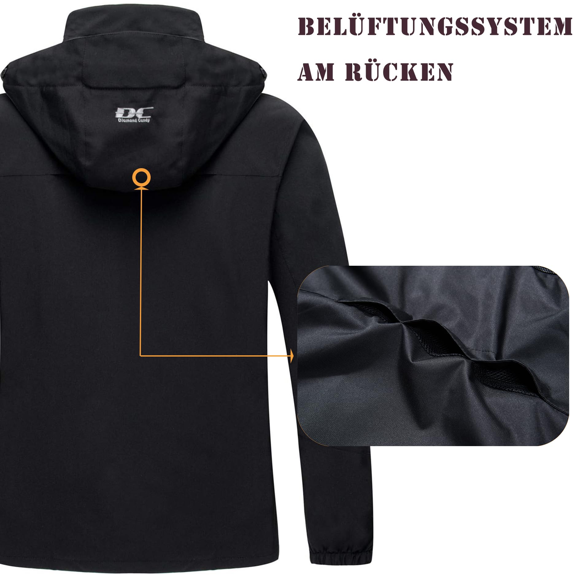 Übergangsjacke Herren Softshelljacke für Herren mit Kapuze Regenjacke Herren wasserdicht outdoor Jacken für Wandern Camping