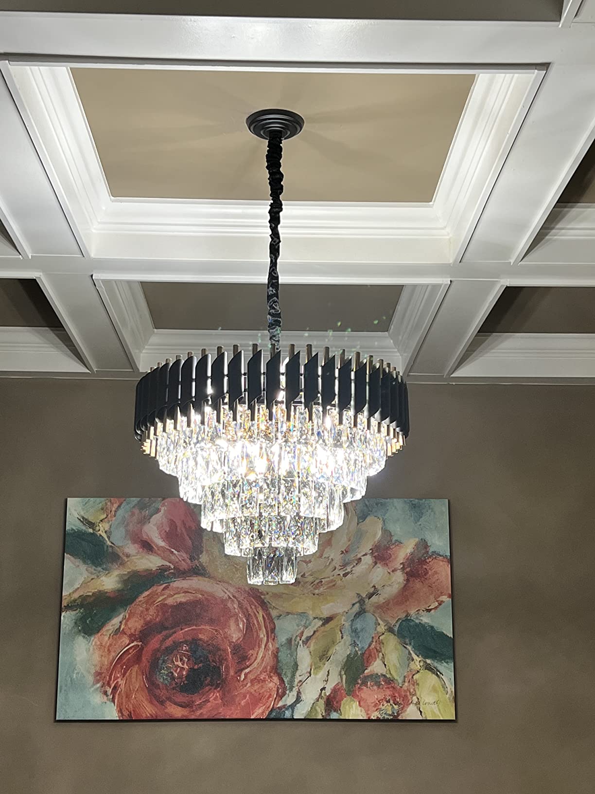 $39/mo - Finance AXILIXI Gold Crystal Chandelier, Modern 30" Round ...