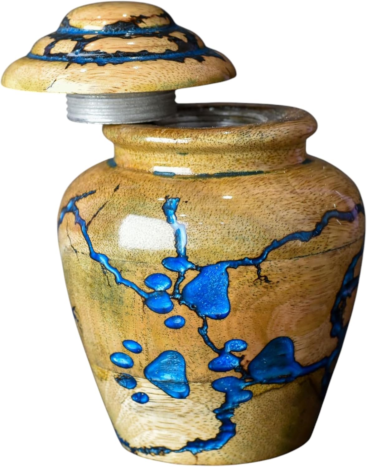 Cremation Urn for Pets Ashes Adult - Wooden and Resin Urns for Dog Ashes Box for Cats - Decorative Urns - Burial and Funeral Box (Dog Paw, Small - 20 lbs)