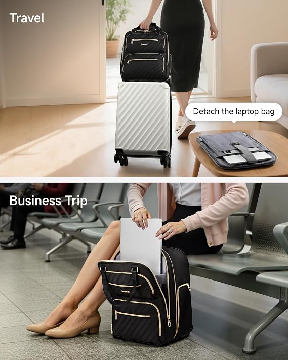LUGGEX Underseat Carry On Luggage and 6 Set Packing Cubes Bundle Travel Essentials