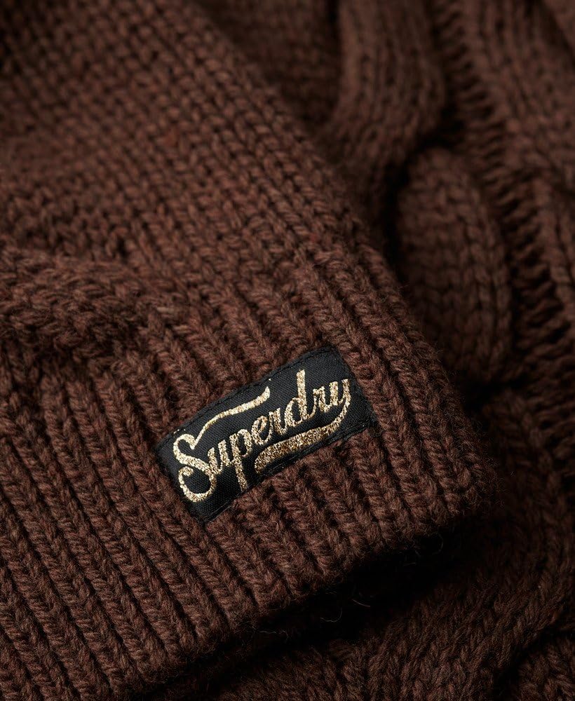 Superdry Damen Polopullover mit Ketten-Zopf-Muster