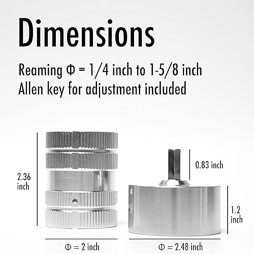 Miniatura 8 de Herramienta de desbarbado para tubería de cobre, tubo de PVC, Escariador de tubo exterior interior de metal de 14 a 1-58 pulgadas, limpiador de