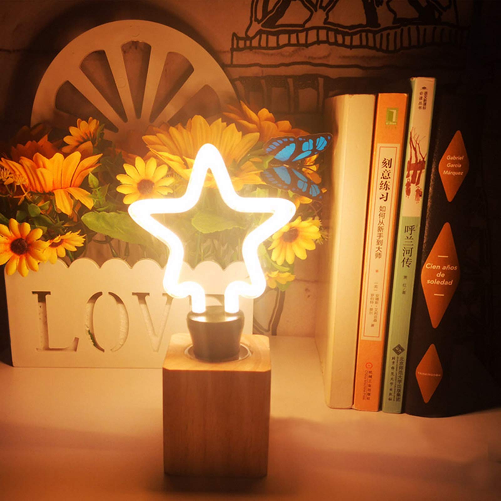 Bombilla LED Edison diseño irregular CA 320 lm Bombilla luz blanca cálida Creatividad Luz nocturna estrella Bombilla LED filamento suave festivales, luces decoración romántica familiar, paquete 10, b