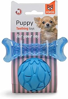 BarkButler x FOFOS Milk Bone &amp; Ball Puppy Teething Toys Set - Puppy Toy Natural Rubber, Squeaky Toys for Dogs, Dog Toys fo...