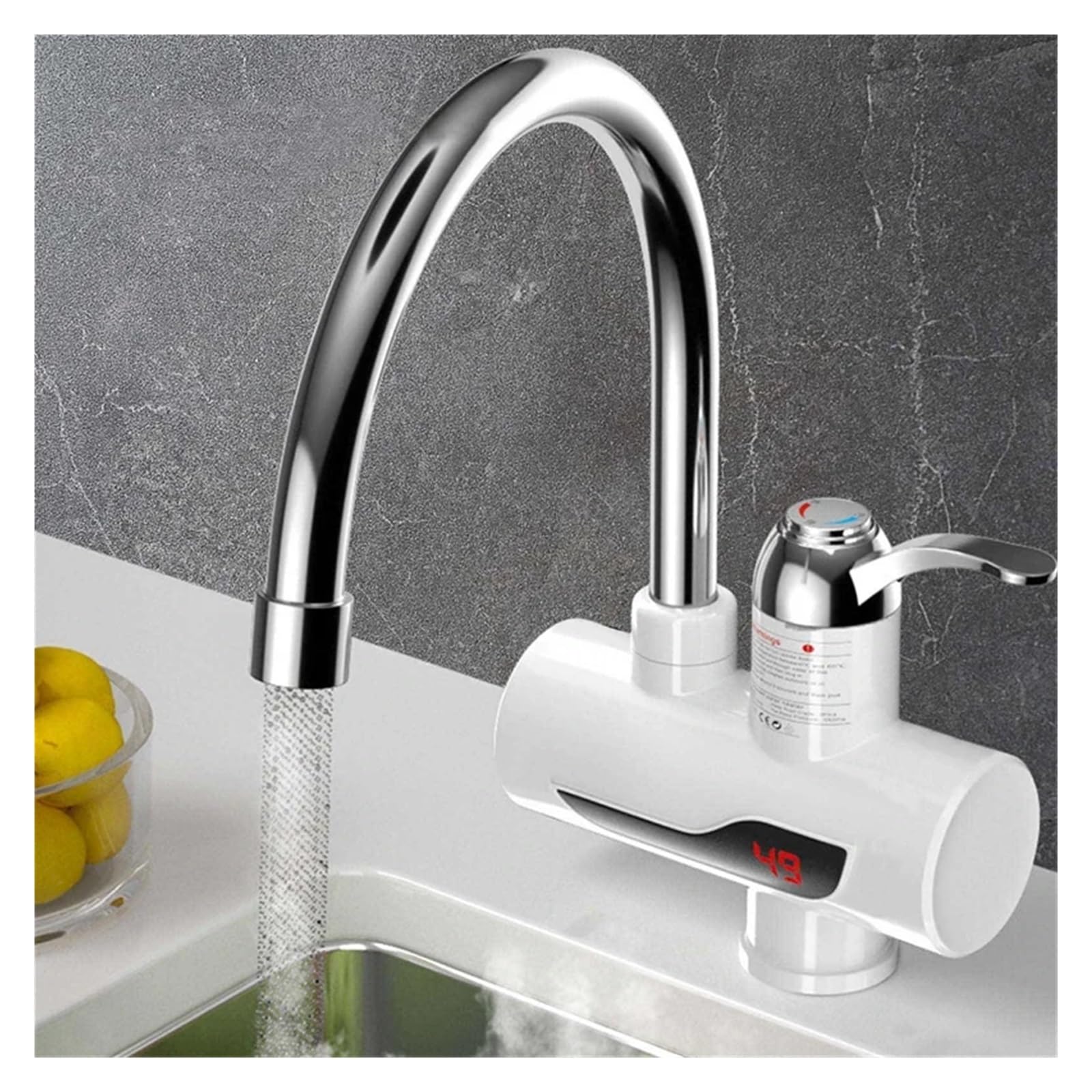 Scaldabagno Elettrico Rubinetto da Cucina Riscaldatore Istantaneo for Acqua Calda Rubinetto for Riscaldamento Freddo Scaldaacqua Istantaneo Senza Serbatoio La Sicurezza Efficiente(B)