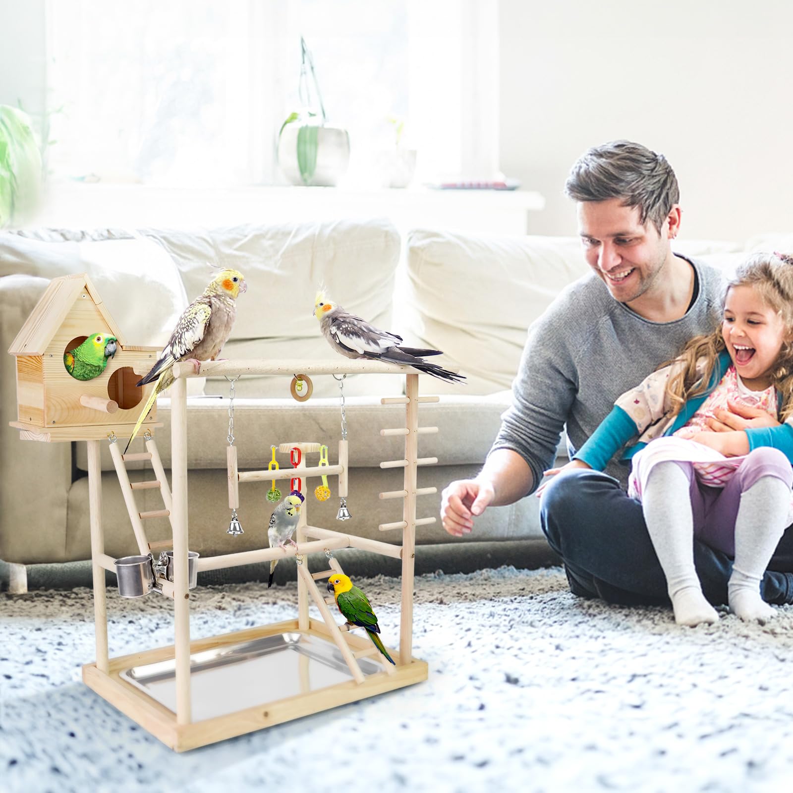 Amazon | インコ 遊び場 鳥 プレイグラウンド 遊園地 鳥スタンド