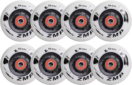 72mm/76mm/80mm 85A Inline Skate Wheels, Indoor Outdoor Roller Skate Wheels, Rollerblade Wheel Replacement, with Bearings, 8 Pack, 80mm