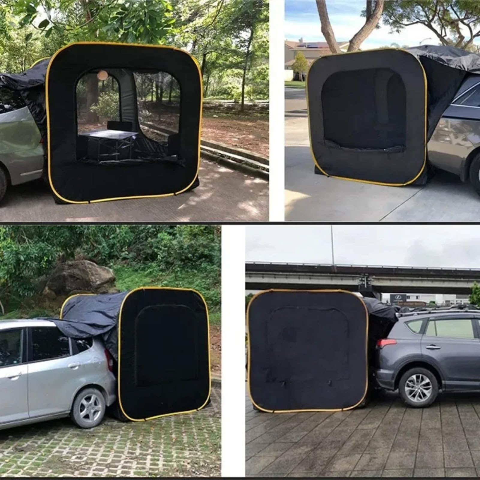 Auto SUV Heckklappenzelt Für 5-8 Personen, Heckklappen Zelt SUV, Auto Heckzelt Für Camping Wasserdicht Langlebig, SUV Heckzelt Einfache Einrichtung (Black, 200x200x200cm)