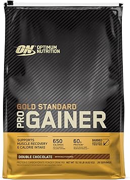 Optimum Nutrition Gold Standard Pro Gainer, Weight Gainer Protein Powder, Double Chocolate, 10.19 Pounds Packaging May Vary