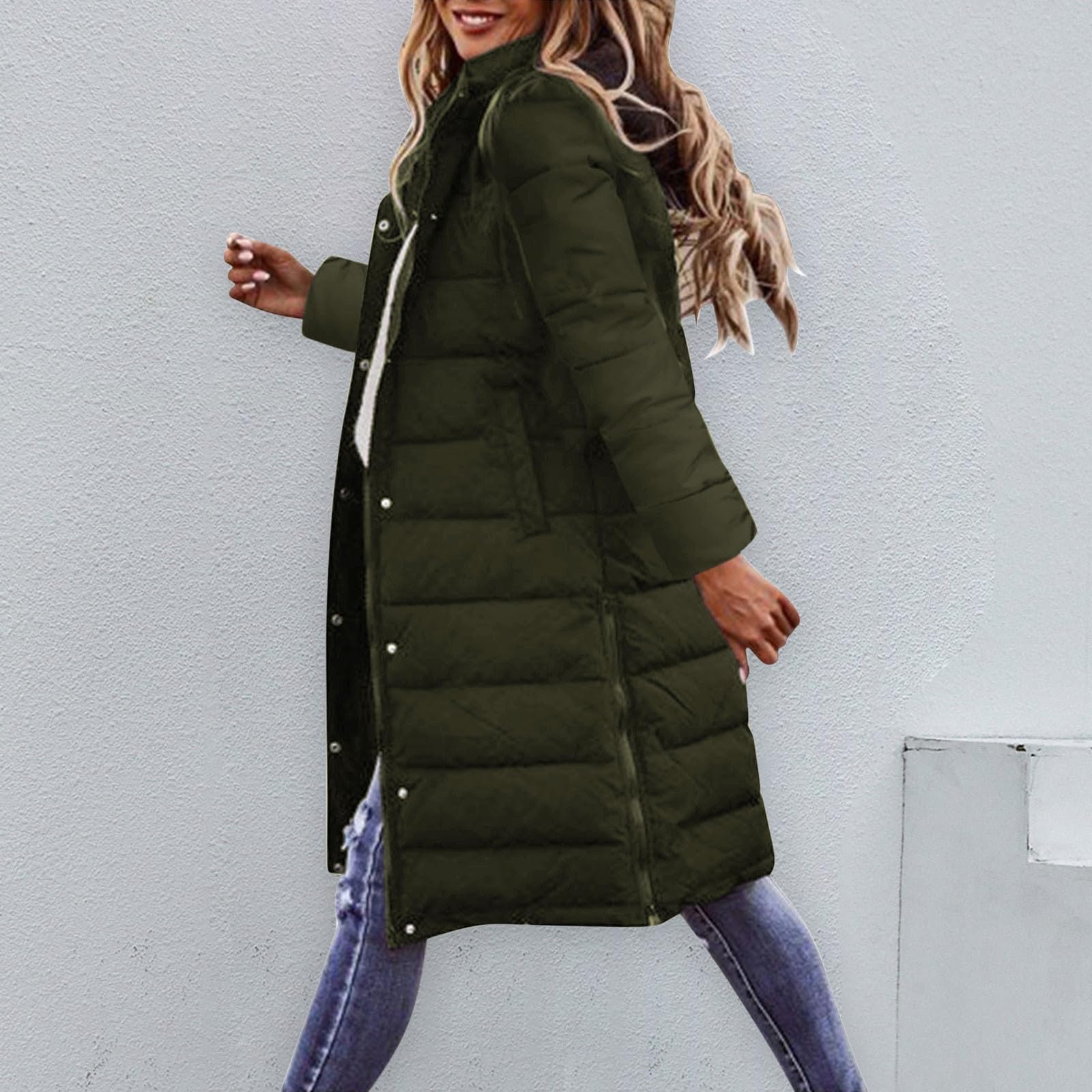 Generisch Chaqueta larga para mujer, chaleco de plumón con capucha, chaleco largo sin mangas, chaleco acolchado largo, chaqueta ligera de invierno, chaqueta de plumón, chaqueta amortiguadora para
