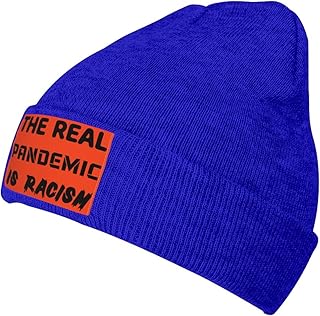 The Real Pandemic is Racism Beanie Hat for Men Women Skull Cap Winter Knit Caps Soft Ski Hats