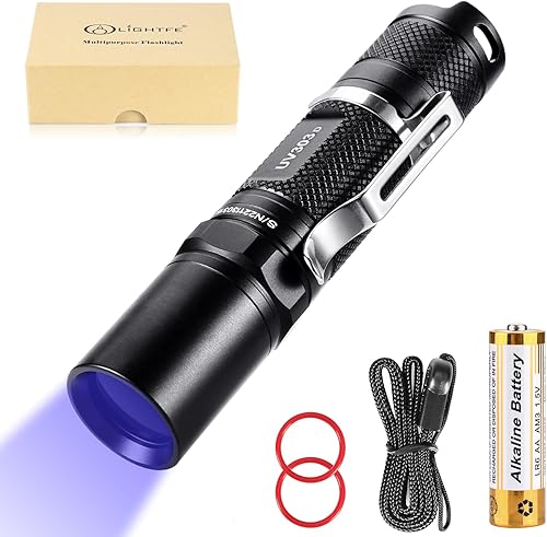 LIGHTFE UV303D 365nm luz negra linterna UV de alta potencia profesional bolsillo luz UV